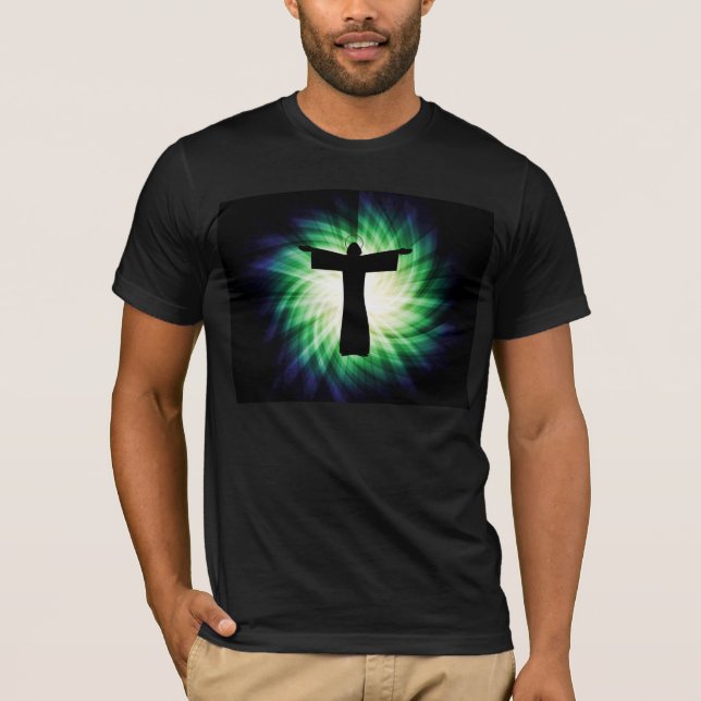 Glowing Jesus Christ Silhouette T-Shirt (Front)