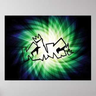 Glowing King Graffiti Poster