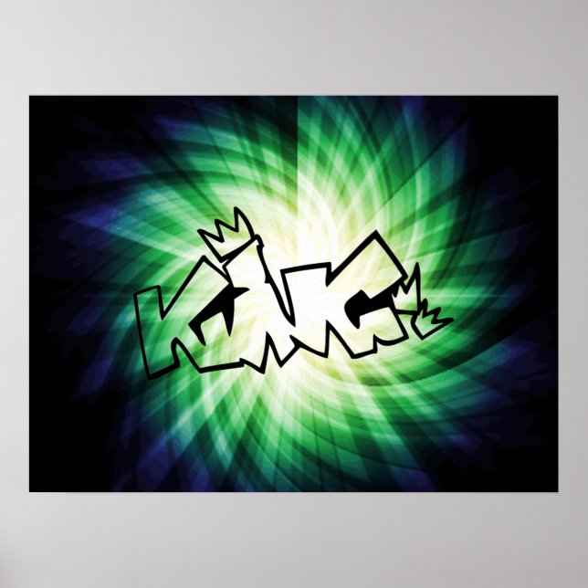 Glowing King Graffiti Poster (Front)