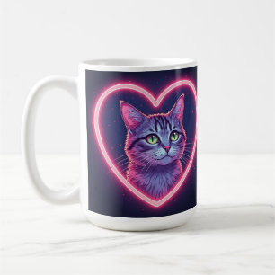 Glowing Kitty Love Art   Romantic Pet Lover Gift Coffee Mug