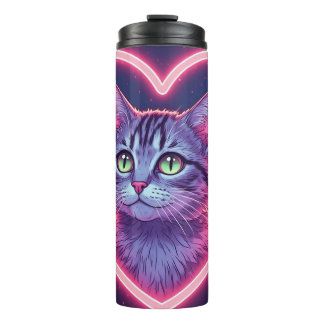 Glowing Kitty Love Art | Romantic Pet Lover Gift Thermal Tumbler