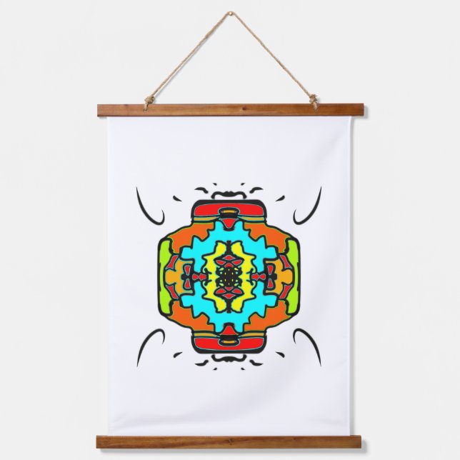 Glowing Lantern Mandala Hanging Tapestry (Front)