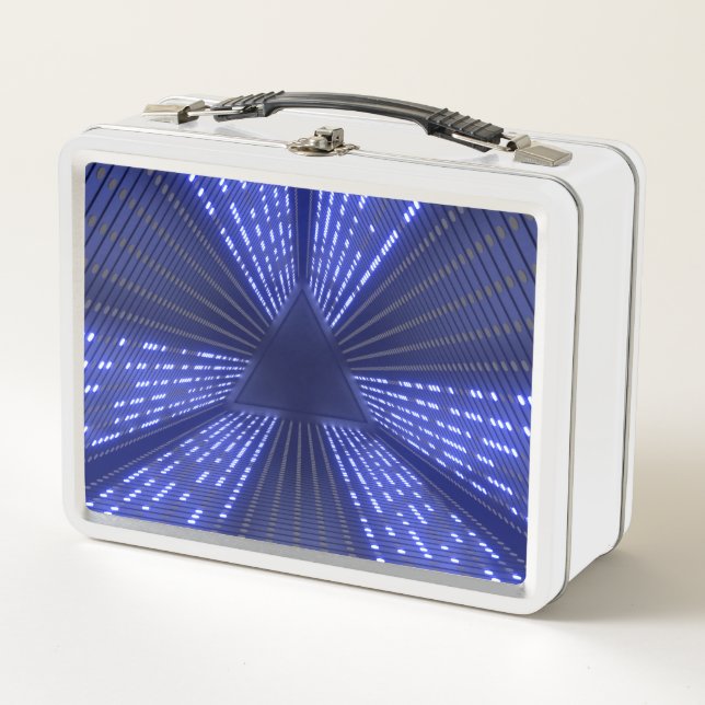 glowing light metal lunch box (Front)