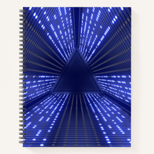 glowing light notebook