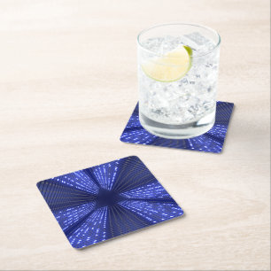 glowing light square paper coaster