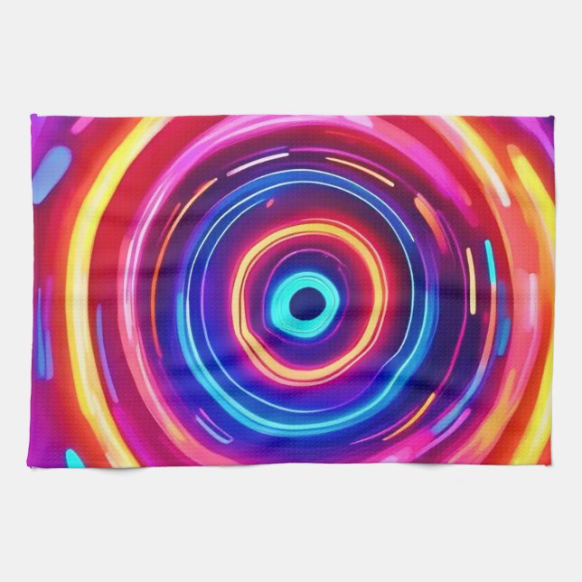 Glowing Light Vortex Tea Towel (Horizontal)