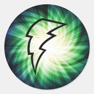 Glowing Lightning Bolt Classic Round Sticker