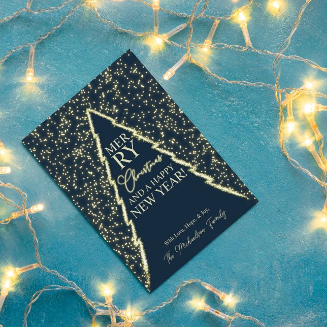 Glowing Lights Christmas Tree Holiday Card (Creator Uploaded)