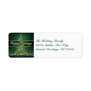 Glowing Lights Happy Holidays Address Label