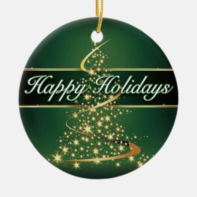 Glowing Lights Happy Holidays Ornament (Front)