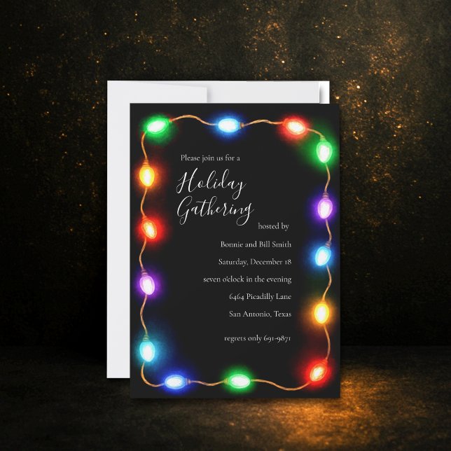 Glowing Lights Holiday Party Invitation II (Creator Uploaded)