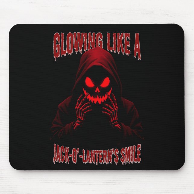 Glowing Like a Jack-o’-Lantern’s Smile Mouse Mat (Front)