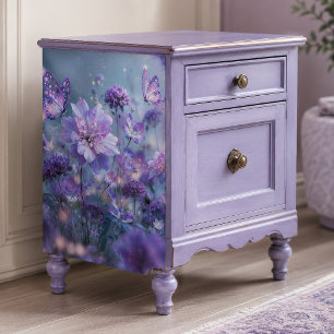 Glowing Lilac Butterfly Bloom Decoupage Tissue Paper