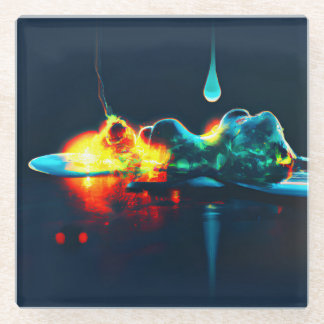 Glowing Liquid Drip Glass Coaster
