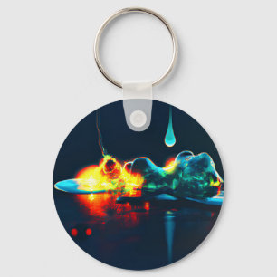 Glowing Liquid Drip Key Ring