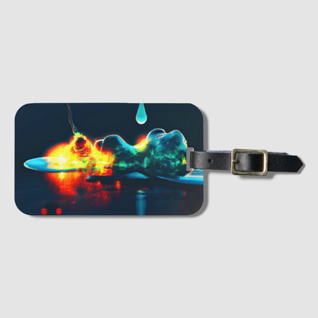 Glowing Liquid Drip Luggage Tag (Front Horizontal)