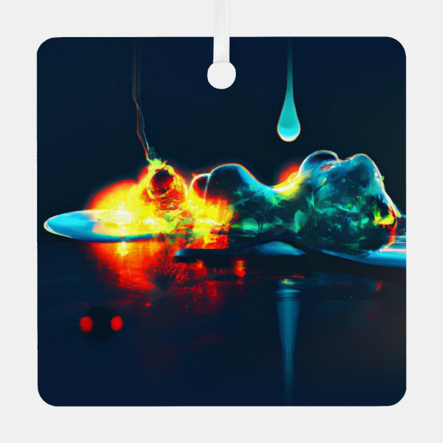 Glowing Liquid Drip Metal Tree Decoration (Front)