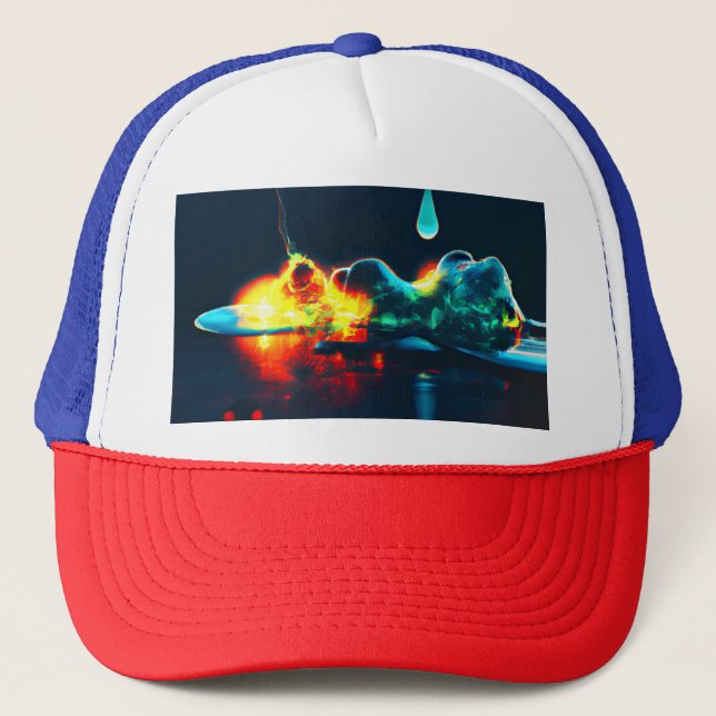 Glowing Liquid Drip Trucker Hat (Front)