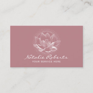 Glowing Lotus Flower Dusty Rose Yoga Instructor Business Card