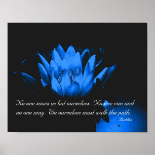 Glowing Lotus Flower Inspirational Quote Poster