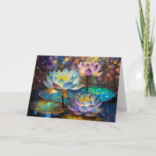 Glowing Lotus Flowers Trio Card