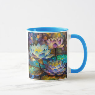 Glowing Lotus Flowers Trio Mug