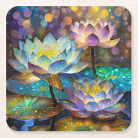 Glowing Lotus Flowers Trio