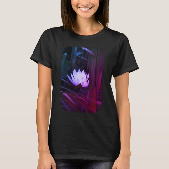 Glowing Lotus Water Lily Floral Nature  T-Shirt (Front)