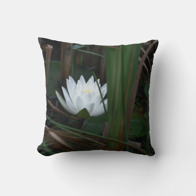 Glowing Lotus Water Lily Flower  Cushion (Front)