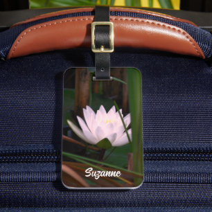 Glowing Lotus Water Lily Flower Personalised Luggage Tag