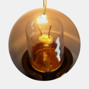 Glowing Low Voltage Light Bulb Ceramic Tree Decoration
