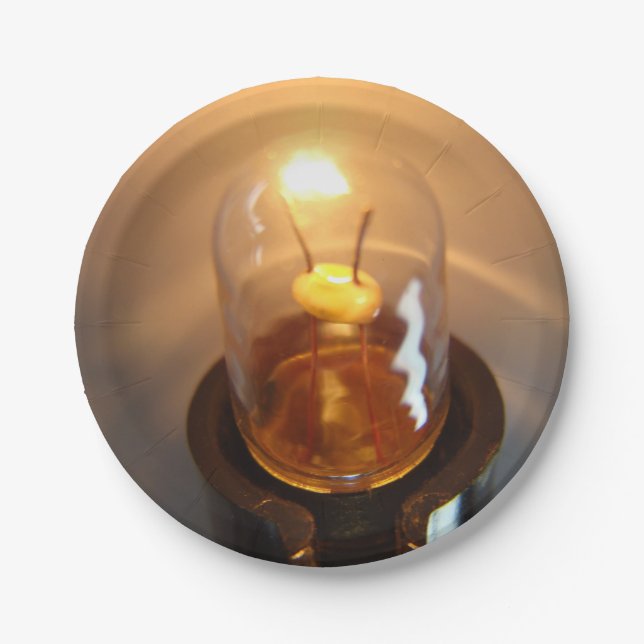 Glowing Low Voltage Light Bulb Paper Plate (Front)