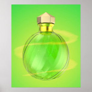 Glowing magic potion bottle poster
