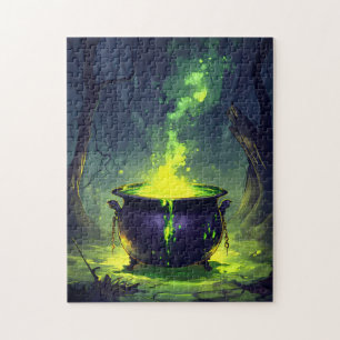 Glowing Magic Potion Cauldron Halloween Jigsaw Puzzle