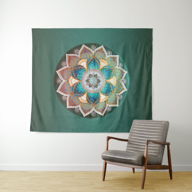 Glowing Mandala - Tapestry (In Situ (Horizontal))