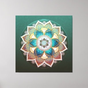 Glowing Mandala - Wrapped Canvas