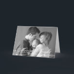 Glowing merry & bright family christmas photo chic holiday card<br><div class="desc">Holiday card features your favourite family photo adorned the greeting Merry & Bright. Make this modern Christmas card a cherished memento for your friends and family.</div>
