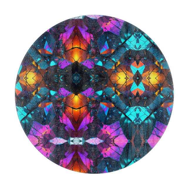 Glowing Mineral Rock Formations Cutting Board (Front)