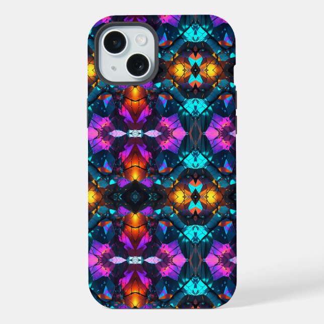 Glowing Mineral Rock Formations iPhone Case (Back)
