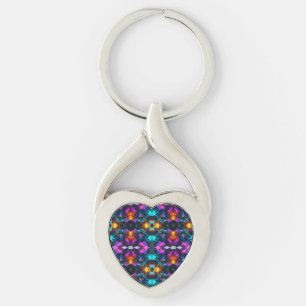 Glowing Mineral Rock Formations Key Ring