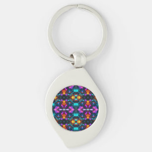 Glowing Mineral Rock Formations Key Ring