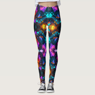 Glowing Mineral Rock Formations Leggings