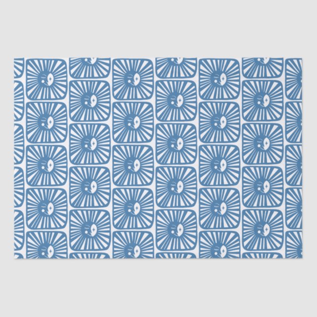 Glowing Moon Cute and Charming Blue Moonlight Gift Tissue Paper (Front)