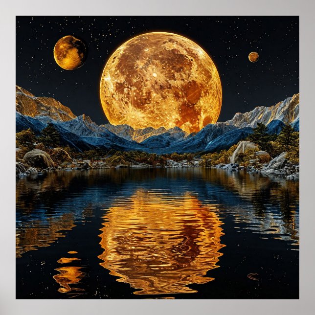 🌕 Glowing Moon Wall Art For Night Sky Decor 🌕 (Front)