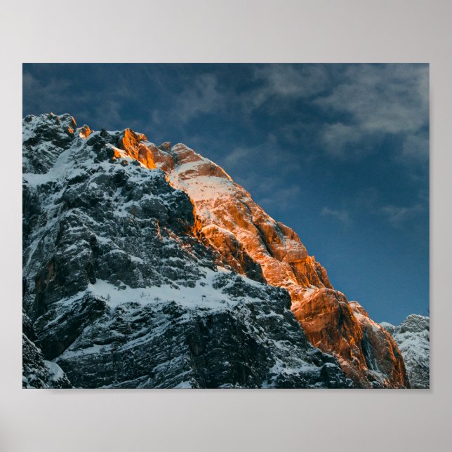 Glowing mountain at sunset poster (Front)