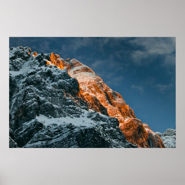 Glowing mountain at sunset poster (Front)