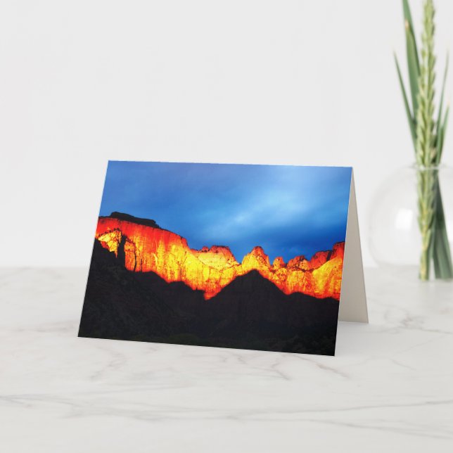 Glowing Mountains Zion Sunrise, Blank Inside Card (Front)
