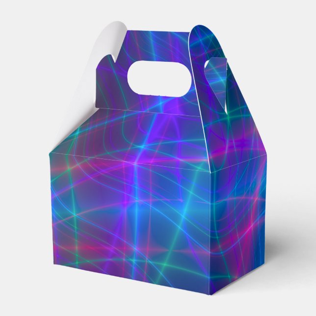 Glowing Multicolored Rays Favour Box (Front Side)