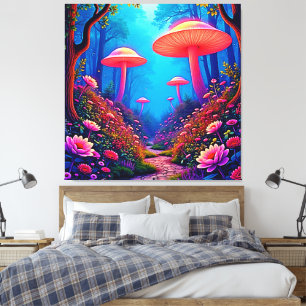 Glowing Mushroom Magic Canvas Print