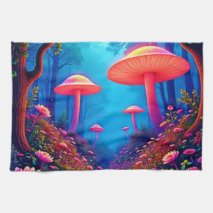 Glowing Mushroom Magic Tea Towel
